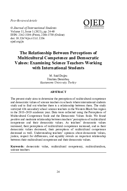 (PDF) The Relationship Between Perceptions of Multicultural Competence ...