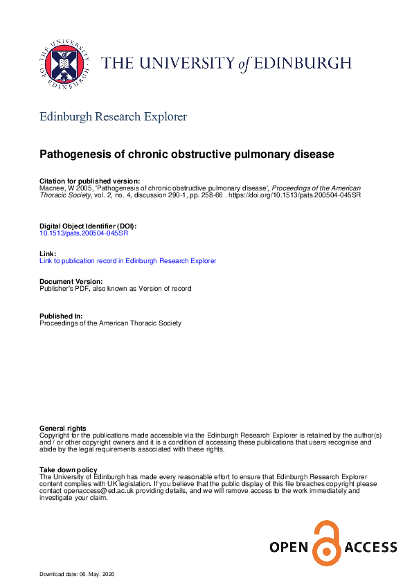 (PDF) The Pathogenesis of Chronic Obstructive Pulmonary Disease