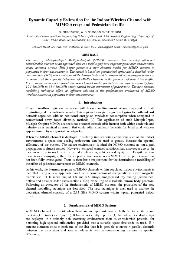 (PDF) Dynamic capacity estimation for the indoor wireless channel with ...