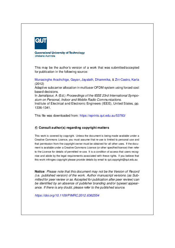 (PDF) Adaptive subcarrier allocation in multiuser OFDM system using ...