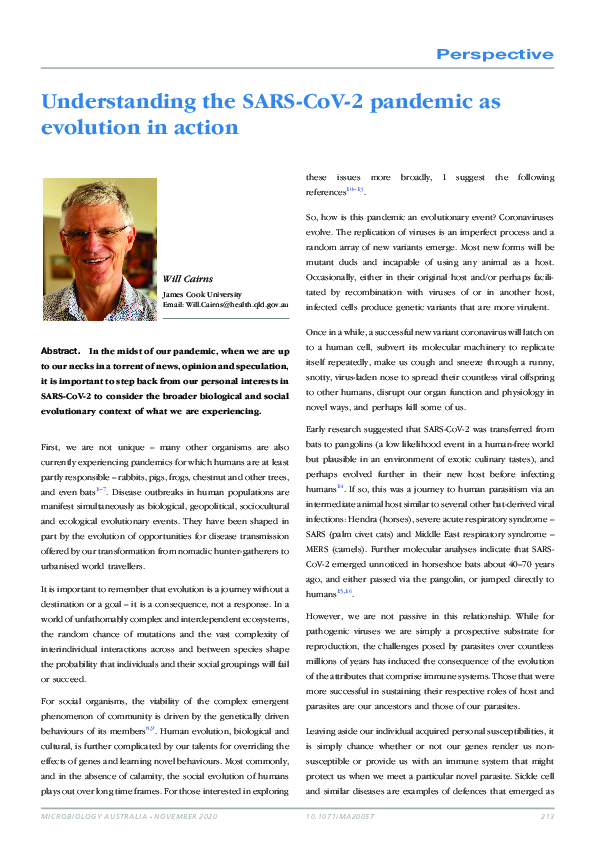 (PDF) Understanding the SARS-CoV-2 pandemic as evolution in action