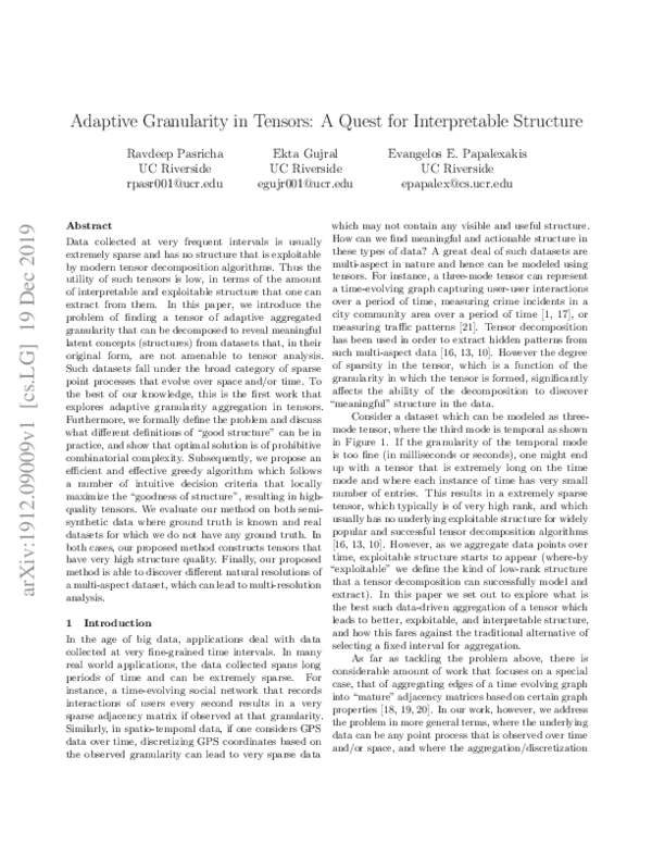 (PDF) Adaptive Granularity in Tensors: A Quest for Interpretable Structure
