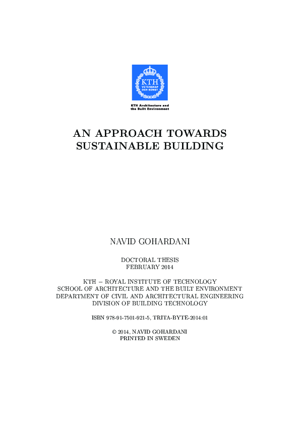 (PDF) An Approach Towards Sustainable Building