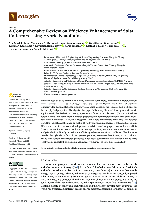 (PDF) A Comprehensive Review on Efficiency Enhancement of Solar ...