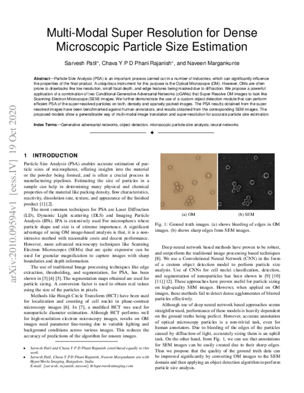 (PDF) Multi-Modal Super Resolution for Dense Microscopic Particle Size ...