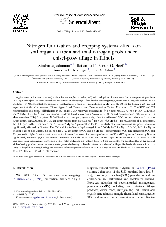 (PDF) Nitrogen fertilization and cropping systems effects on soil ...