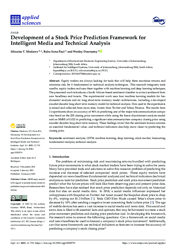 (PDF) Development of a Stock Price Prediction Framework for Intelligent ...