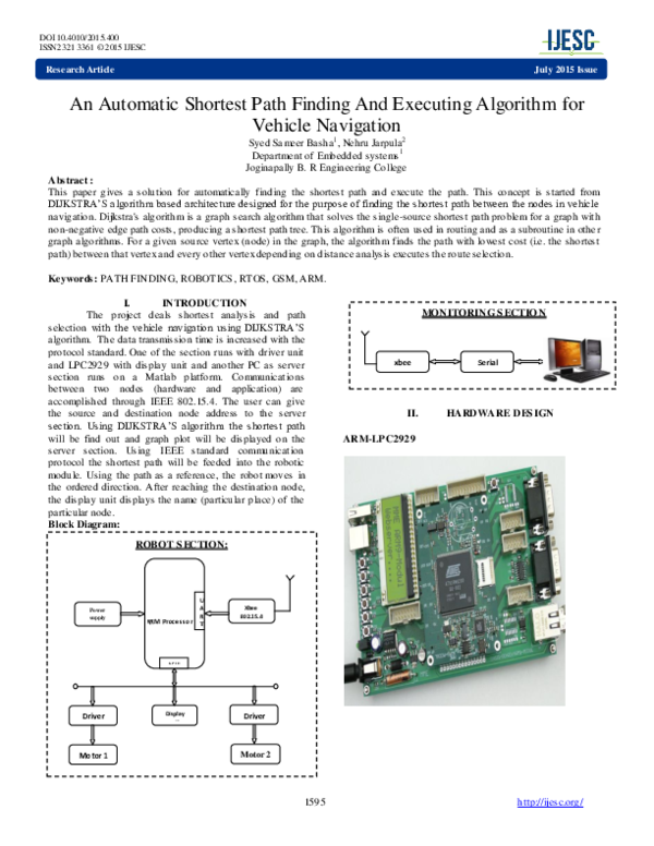 (PDF) An Automatic Shortest Path Finding And Executing Algorithm for ...