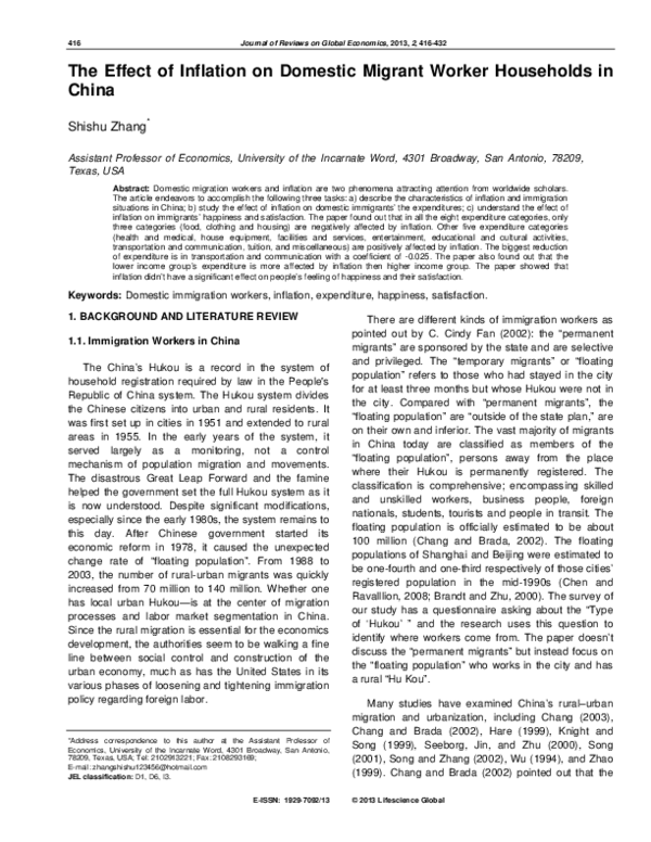(PDF) The Effect of Inflation on Domestic Migrant Worker Households in ...