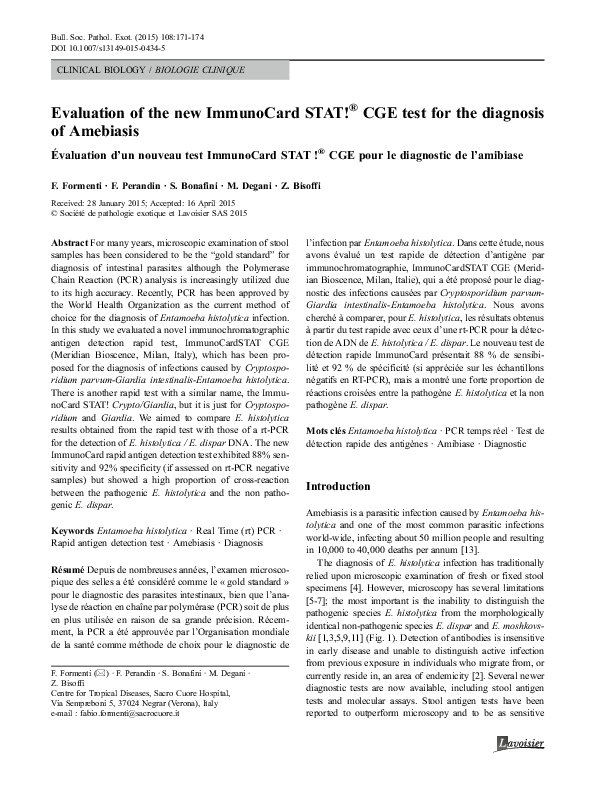 (PDF) Evaluation of the new ImmunoCard STAT!® CGE test for the ...