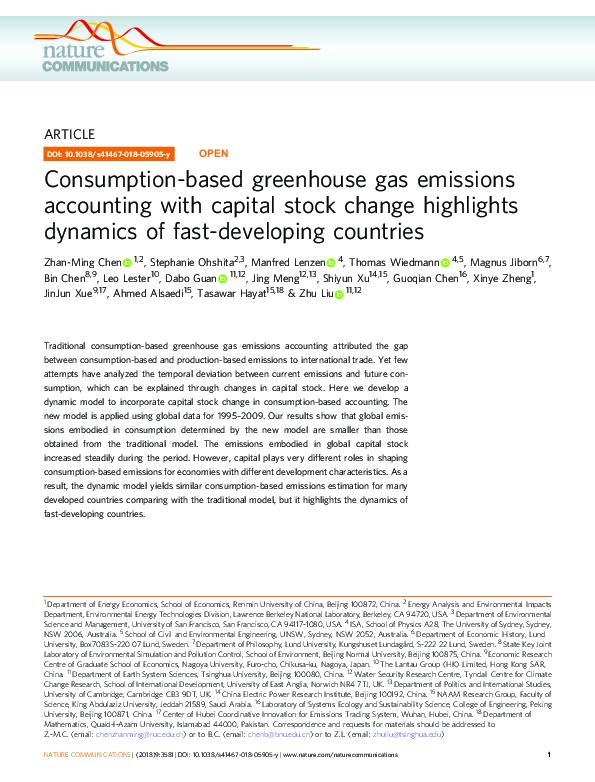 (PDF) Consumption-based greenhouse gas emissions accounting with ...