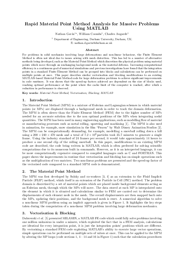 (PDF) Rapid material point method analysis for massive problems using ...
