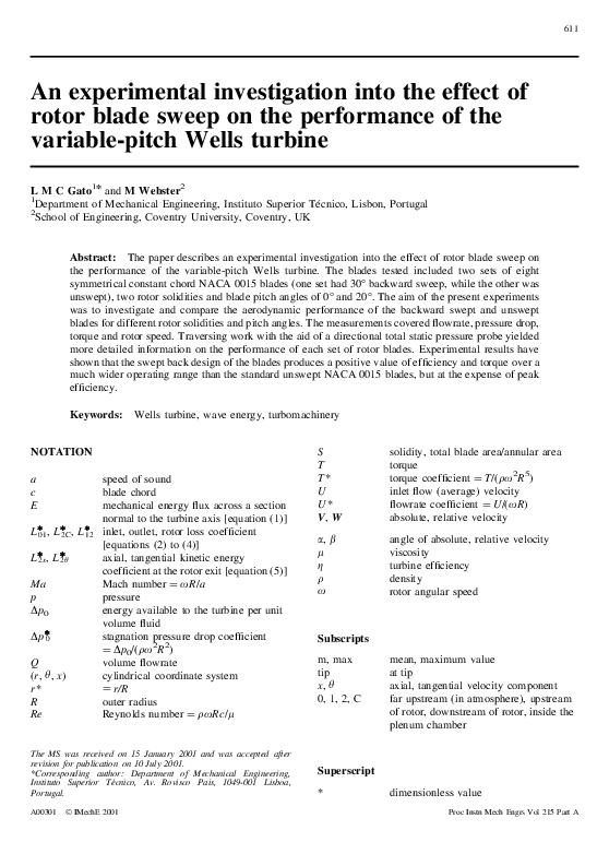 (PDF) An experimental investigation into the effect of rotor blade ...