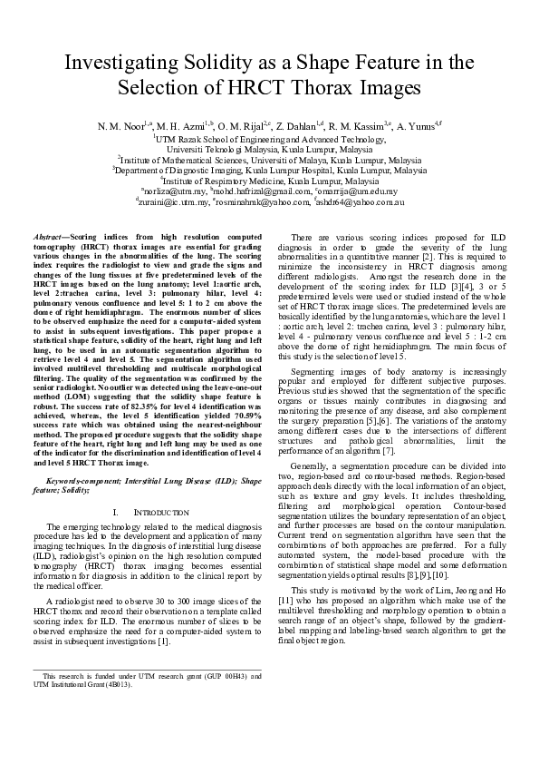 (PDF) Investigating solidity as a shape feature in the selection of ...