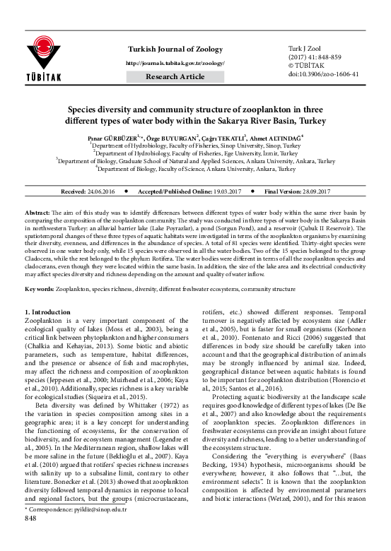 (PDF) Species diversity and community structure of zooplankton in ...
