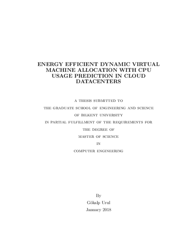 (PDF) Energy efficient dynamic virtual machine allocation with cpu ...
