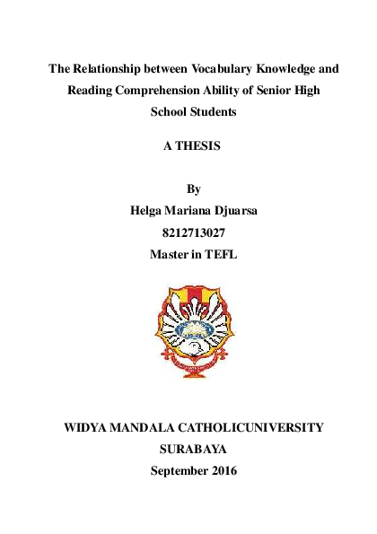 (PDF) The Relationship Between Vocabulary Knowledge and Reading ...