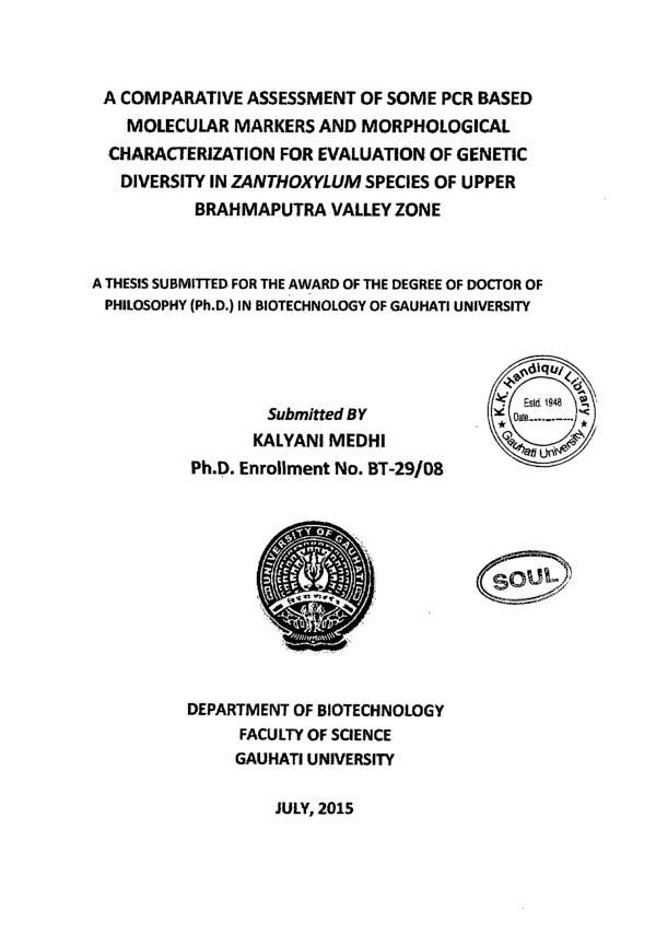 (PDF) A comparative assessment of some PCR based molecular markers and ...