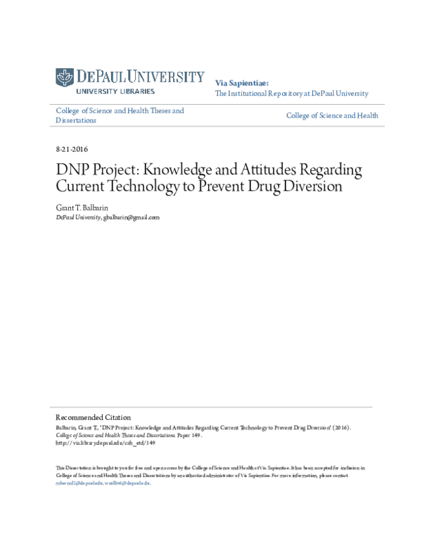 (PDF) DNP Project: Knowledge and Attitudes Regarding Current Technology ...