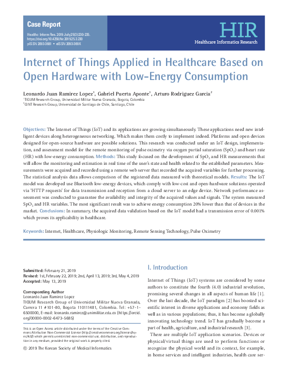 (PDF) Internet of Things Applied in Healthcare Based on Open Hardware ...