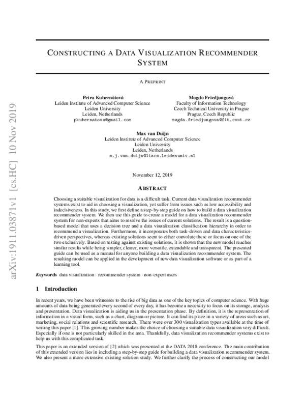 (PDF) Constructing a Data Visualization Recommender System
