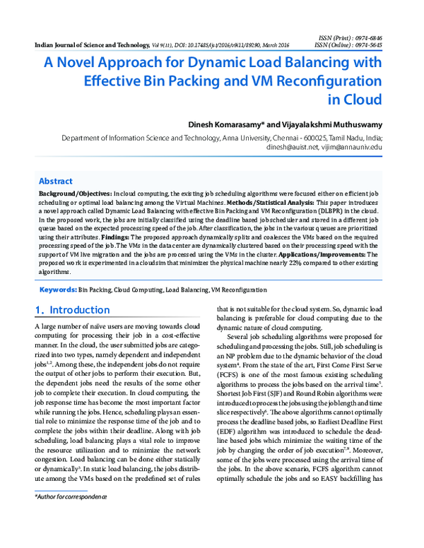(PDF) A Novel Approach for Dynamic Load Balancing with Effective Bin ...