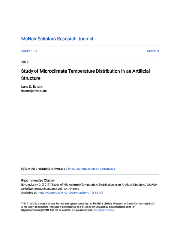 (PDF) Study of Microclimate Temperature Distribution in an Artificial ...