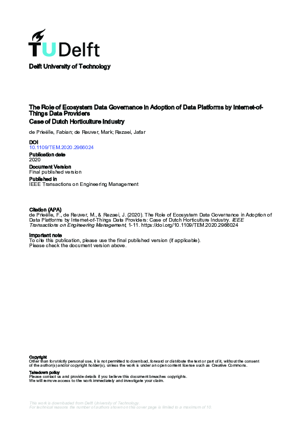 (PDF) The Role of Ecosystem Data Governance in Adoption of Data ...