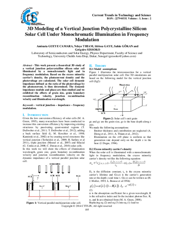 (PDF) D Modeling of a Vertical Junction Polycrystalline Silicon Solar ...