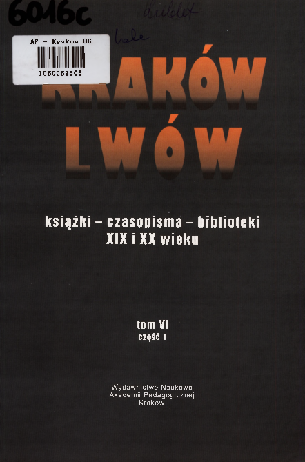 PDF) Kraków, Lwów : książki, czasopisma, biblioteki XIX i XX