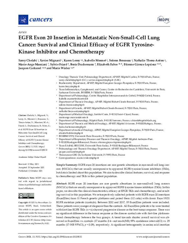 (PDF) EGFR Exon 20 Insertion in Metastatic Non-Small-Cell Lung Cancer ...