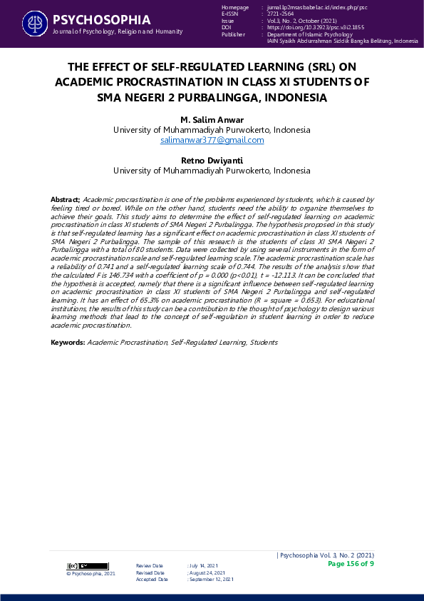 (PDF) The Effect of Self-Regulated Learning (SRL) On Academic ...