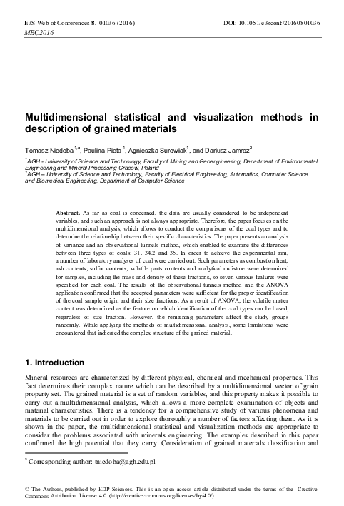 (PDF) Multidimensional statistical and visualization methods in ...
