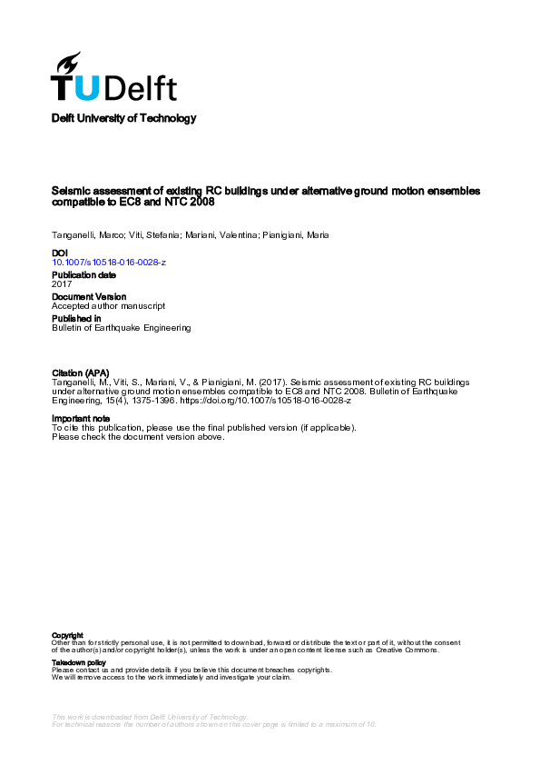 (PDF) Seismic assessment of existing RC buildings under alternative ...