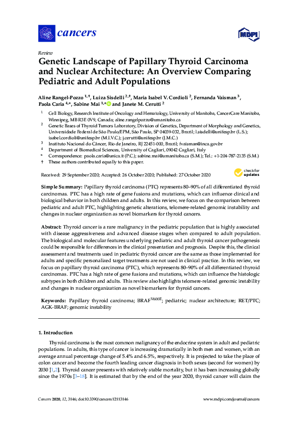 (PDF) Genetic Landscape of Papillary Thyroid Carcinoma and Nuclear ...