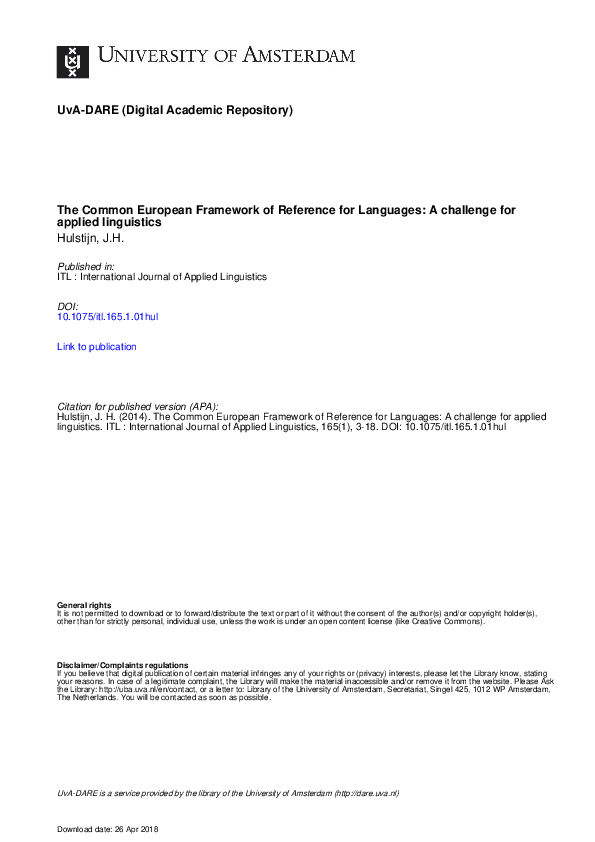 (PDF) Common European Framework of Reference for Languages