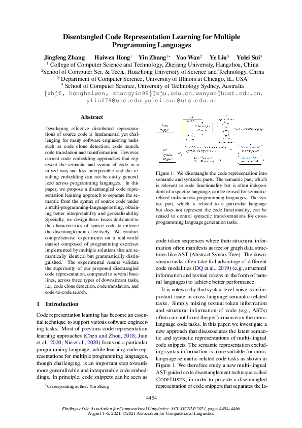 (PDF) Disentangled Code Representation Learning for Multiple ...