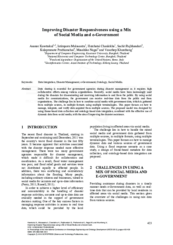 (PDF) Improving Disaster Responsiveness using a Mix of Social Media and ...
