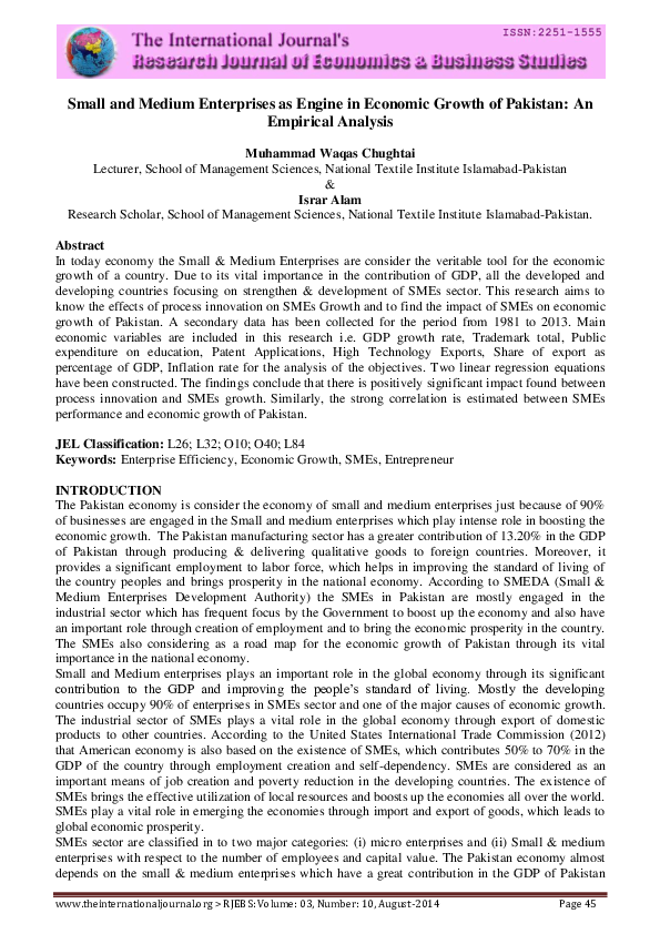 (PDF) Small and Medium Enterprises as Engine in Economic Growth of ...