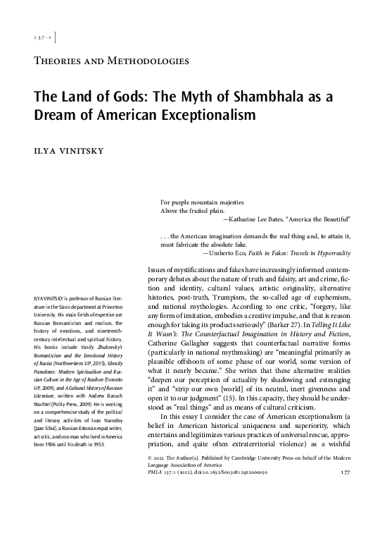 (PDF) The Land of Gods The Myth of Shambhala as a Dream of American
