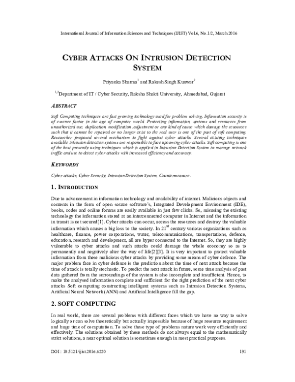 (PDF) Cyber Attacks on Intrusion Detection System