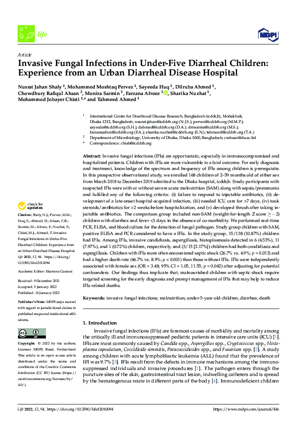 (PDF) Invasive Fungal Infections in Under-Five Diarrheal Children ...