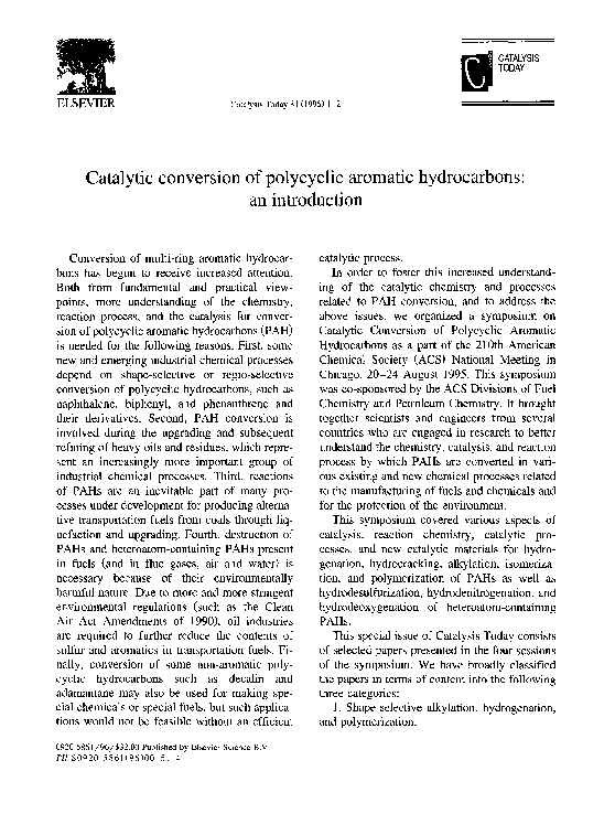 (PDF) Catalytic conversion of polycyclic aromatic hydrocarbons: an ...