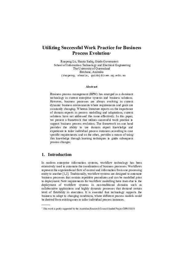 (PDF) A Framework for Utilizing Preferred Work Practice for Business ...