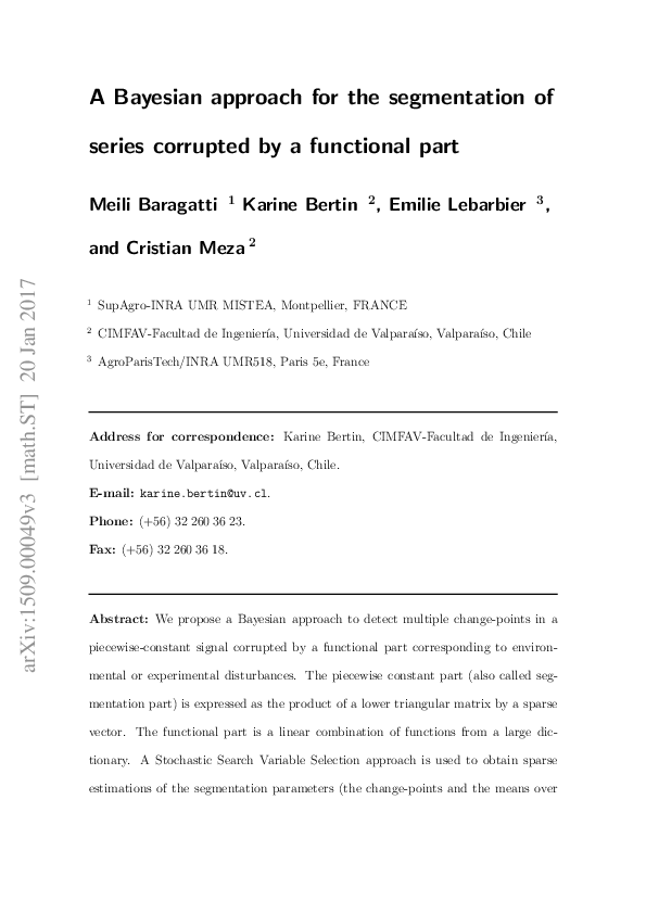 (PDF) A Bayesian approach for the segmentation of series corrupted by a ...