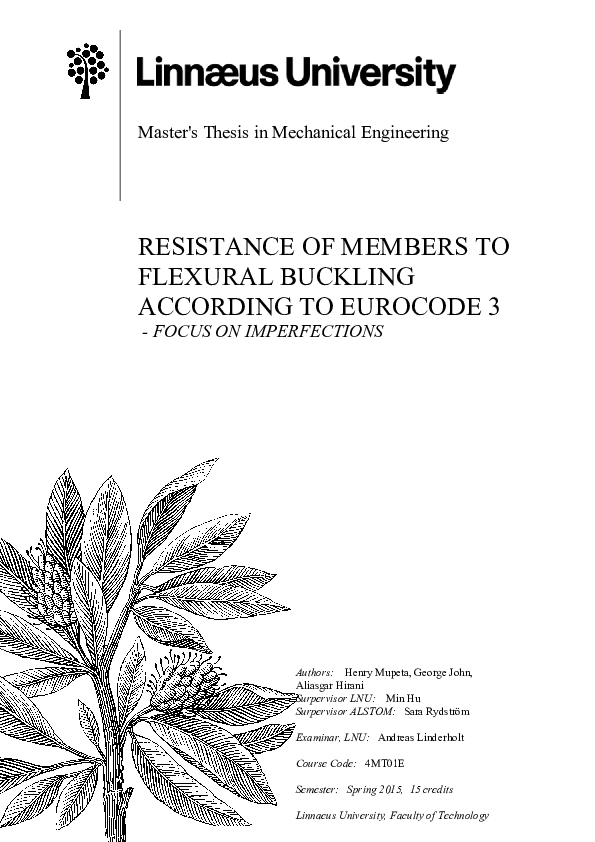 (PDF) Resistance of Members to Flexural Buckling According to Eurocode ...