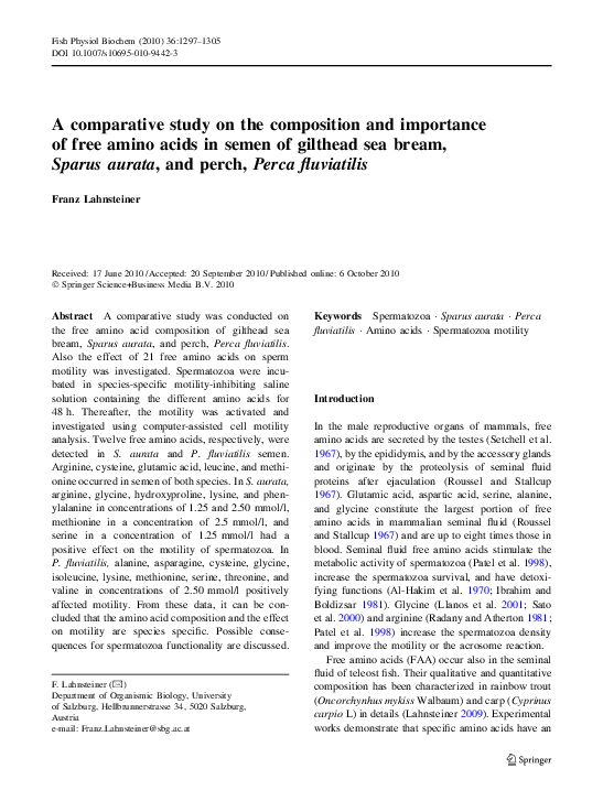 (PDF) A comparative study on the composition and importance of free ...