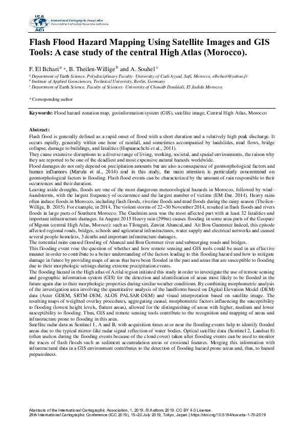 (PDF) Flash Flood Hazard Mapping Using Satellite Images and GIS Tools ...