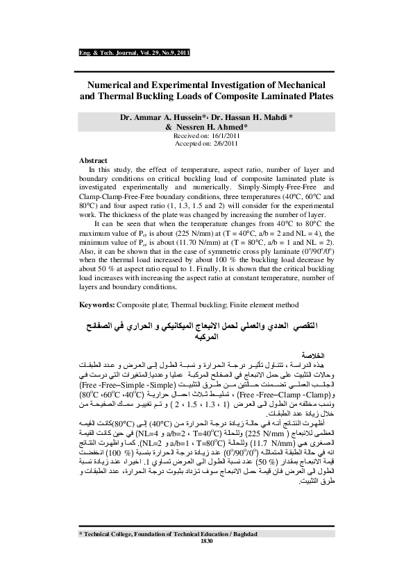 (PDF) Numerical and Experimental Investigation of Mechanical and ...