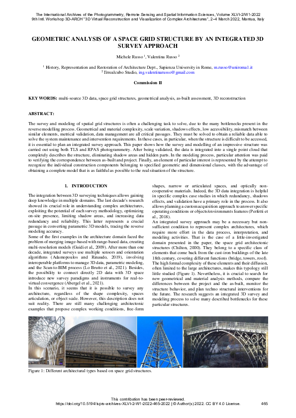 (PDF) Geometric analysis of a space grid structure by an integrated 3D ...